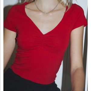 Red brandy Melville short sleeve top